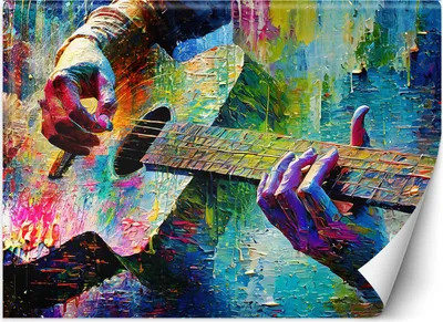Produktbild von Vlies fototapete Gitarrenmusik Buntes 450x315 cm Feeby Bunt inkl. Kleber einfache Montage