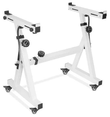 Immagine prodotto di Supporto per tastiera Supporto per pianoforte digitale - Altezza regolabile 55-87 cm - Larghezza regolabile 55,6-90,5 cm - Bianco - Portata 160 kg