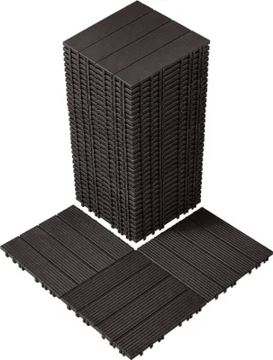 Produktbild von Terrassenfliesen Klickfliese 36x 30x30cm Dunkelbraun - Balkonfliesen - Hochwertige Fliesen für Außenbereich - Wetterfest und rutschfest