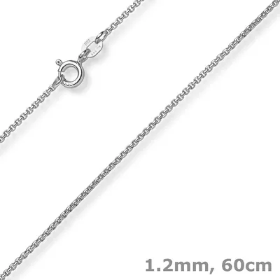Produktbild von 1,2mm Collier runde Veneziakette aus 585 Gold Weißgold Halsschmuck, 60cm