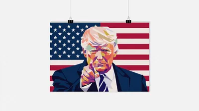 Zdjęcie produktu dla Plakat Donald Trump - Plakat Ameryka - Plakat Prezydent - Plakat abstrakcyjny - 71x51cm - Idealny do oprawienia w ramkę