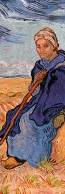 Zdjęcie produktu dla Vincent Van Gogh Art Print Obraz - Pasterka według Milleta, 1889 (158 x 53 cm)