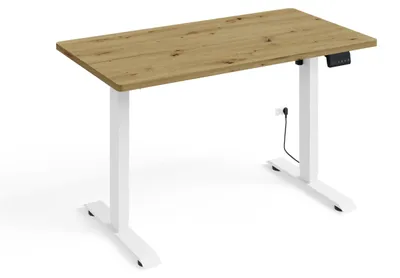 Obrázek produktu pro Výškově nastavitelný stůl elektrický BIMOTION 1S 120x65x2,5 cm BÍLÝ RÁM/ARTÝZOVÝ DUB