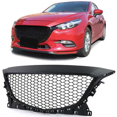 Obrázok produktu pre Športový predný nárazník bez emblému, čierna farba, pre model Mazda 3 (E46), rok výroby 2013-2017