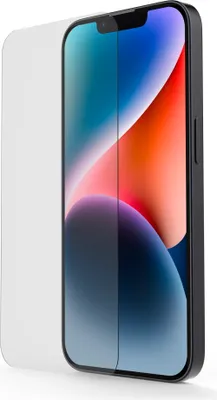 A screen protector is shown next to an iPhone.