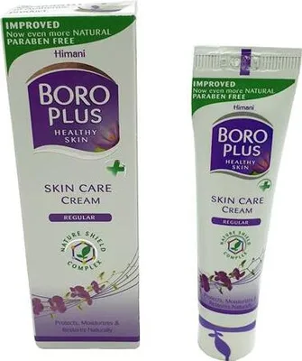 A box and tube of Boro Plus Skin Care Cream.