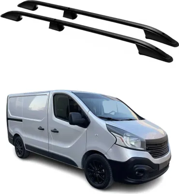 Image de Barres de toit longitudinales pour Renault Trafic 2014-2024 L1 Aluminium Noir