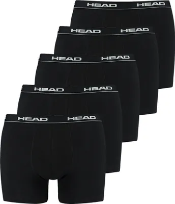 Produktbild von HEAD Herren Boxershort, 5er Pack - Baumwoll Stretch, Athletic Fit, einfarbig Schwarz S