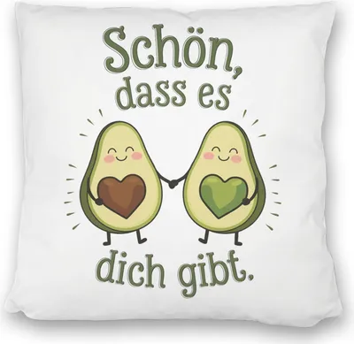 Produktbild von Avocado Herzkerne Kissen satiniert Schön dass es Dich gibt
