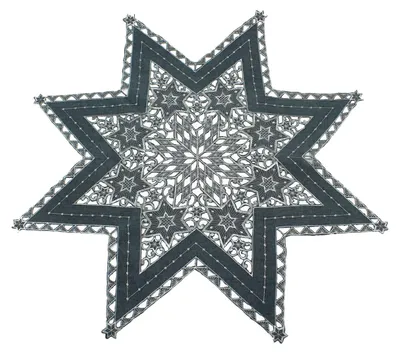 Produktbild von Sterne Weihnachten Deckchen Advent 85 cm anthrazit silber bestickt Untersetzer Mitteldecke