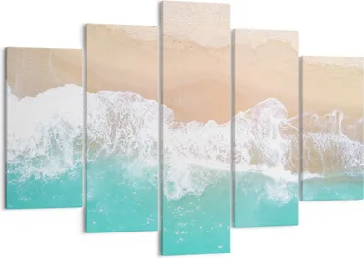 Produktbild von Bild auf Leinwand - Leinwandbild - Meer Welle Sand - 150x100cm - Wand Bild - Wanddeko - Wandbilder - Leinwanddruck - Bilder - Kunstdruck - Wanddekoration - Leinwand bilder - Wandkunst - EA150x100-3937