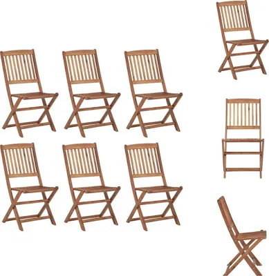 Immagine prodotto di vidaXL Sedie da giardino pieghevoli 6 pz. Legno massiccio di acacia - sedie da giardino