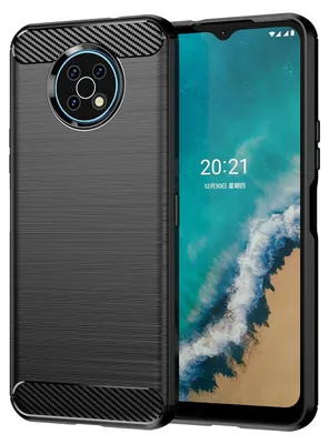 Produktbild von Nokia G50 Hülle, Carbon-Faser TPU Silikon Stoßfest Schutzhülle für Nokia G50 Schwarz