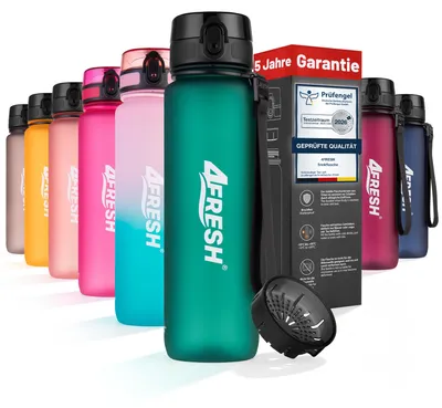 Obrázok produktu pre Fľaša na pitie 4FRESH Colourful Frosted – jasnozelená, 1000 ml