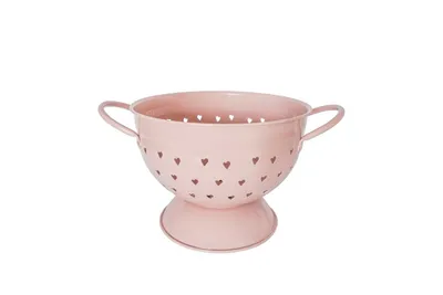 Produktbild von Isabelle Rose Retro Küchensieb Rosa Metall Nudelsieb Herzmotiv ca. Ø 29 x 15,5 cm