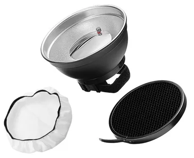 Produktbild von 15 cm Reflektor-Lampenschirm mit Wabengitter, passend für Godox- und Nikon-Blitzgeräte