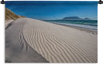 Produktbild von MuchoWow® Wandteppich Wandbehang Blick auf den Tafelberg vom Bloubergstrand aus 120x80 cm Tapisserie Dekoration Wandtuch - Wanddekorationen - Wandtücher