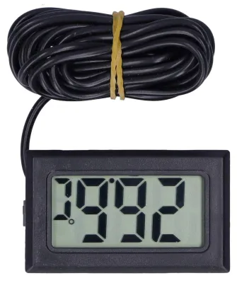 LCD-Thermometer mit NPT-Sonde, -50 bis 110 °C, schwarz
