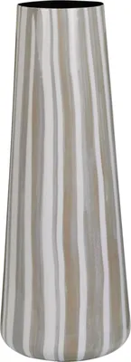 Produktbild von Vase EH aus Metall, beige, hellgrau/braun gestreift, 40cm