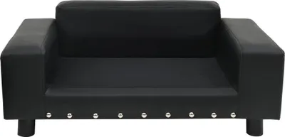 Obrázek produktu pro vidaXL Pohovka pro psy černá 81x43x31 cm Plyš a umělá kůže