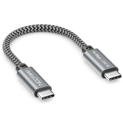 Produktbild von deleyCON 0,15m USB-C Kabel 240W 10 Gbps USB 3.2 Gen2 PD 3.1