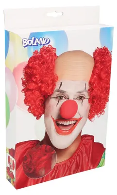 Produktbild von Perücke Clown Baldy rot