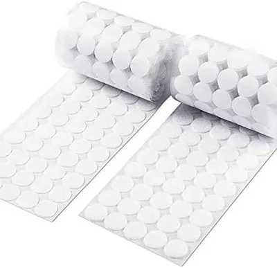 Produktbild von Klettband selbstklebend – 99 Paar (insgesamt 198 Stück) – 10 mm Durchmesser – Klettverschluss – Selbstklebende Klettkreise – Klettkombination – Weiß