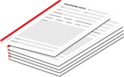 Immagine prodotto di PRICARO Messaggio telefonico, A6 non perforato, rosso, set da 5