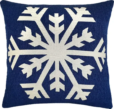 Produktbild von Kissen Weihnachtskissen mit Schneeflocke Motiv 50x50 cm in Blau