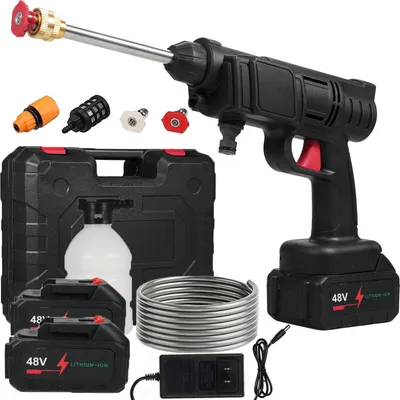 Produktbild von Akku Hochdruckreiniger Hacaner 24.5Bar/350PSI mit 2*3000 mAh Akkus, Schaumkrug, 5M Schlauch für Auto Waschen Garten Haustier Teppichreinigen