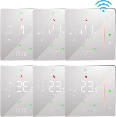 Produktbild von 6X Raumthermostat WiFi Intelligent Thermostat Warmwasserbereitung fußbodenheizung APP Control Voice Heizung Kompatibel mit Alexa/Google 5A - weiß