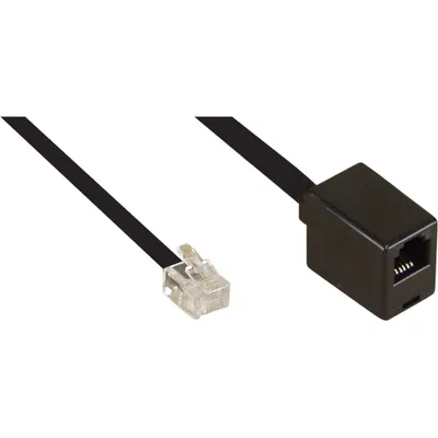 Produktbild von InLine Modular Verlängerung, RJ12 Stecker / Buchse, 10m, 10 m, RJ12, RJ12, Stecker, Buchse, Schwarz