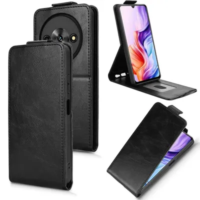 Obrázek produktu pro Pro ZTE Blade A76 5G Magnetic Vertical Flip Leatherette Ochranný kryt Black