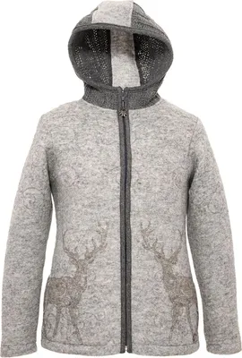 Produktbild von Trachtenjacke mit gestickten Hirschmotiven vorne und hinten, Modell 423001