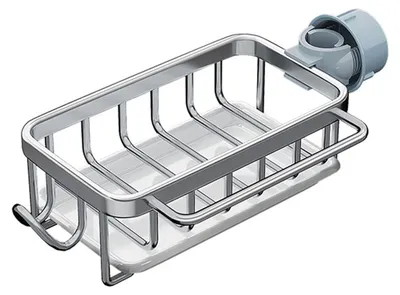 Spülenorganizer mit Abtropfschale, silber, 1 Stück