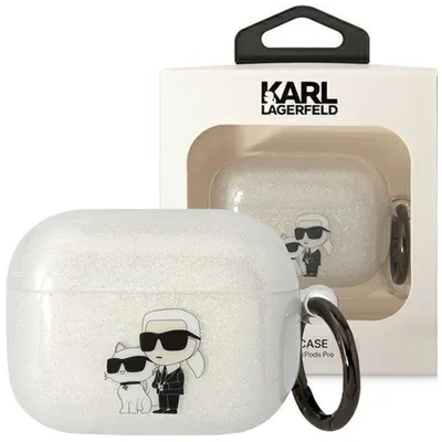 Produktbild von Etui Karl Lagerfeld Klaphnkctgt Na Airpods Pro - Przezroczyste Glitter Karl&Choupette