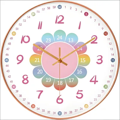 Produktbild von KUGI Wanduhr Wanduhr Kinder- LernWanduhren - Bunte LernUhren - Analoge Wanduhren (ohne Ticken .20 cm Quartz geräuschlos Zimmer Jungen Mädchen 8 Zoll)