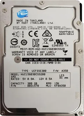Obrázek produktu pro Hitachi HUC156030CS4204, 300 GB, SAS, 2,5", pevný disk (HDD) pro servery a NAS, 15 000 otáček za minutu
