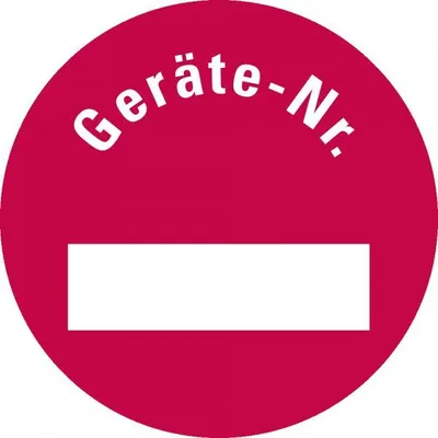 Produktbild von Dreifke® Aufkleber I Inventaretikett Geräte-Nr., rot, Dokumentenfolie, selbst...