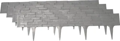 Produktbild von Beeteinfassung in Stein-Optik, hellgrau, flexible Rasenkante, Palisade, 3,20 m