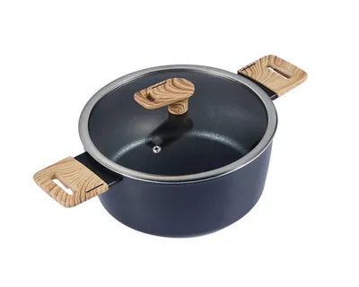 Produktbild von SCHÄFER Bratentopf mit Deckel Ø 24cm Maple Wood Geeignet für alle Herdarten Schwarz