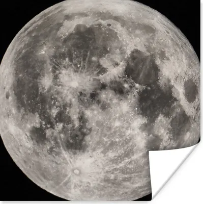 Produktbild von MuchoWow® Poster Mond - Weltraum - Schwarz - Weiß 75x75 cm - Wand Dekoration