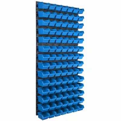 Obrázok produktu pre Nástenný panel na náradie 57,6 x 117 cm s 98  ks. Krabice závesný Modré Boxy Skladovací systém
