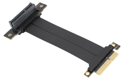 Image de Câble d'extension PCIe 4.0 16 Gbps, 180° mâle - 90° femelle, 64 broches, conducteurs en cuivre, câble d'extension PCIe 4.0 x4, 50 cm / 19,69 pouces