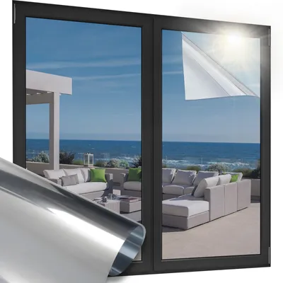Productafbeelding van Raamfolie met Spiegelfect voor Zonwering - Zilver 30x200cm