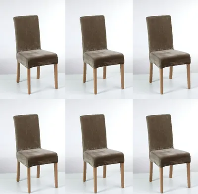 Produktbild von BESTCOVERS VELVET 2.0 Samt Stretch Plüsch Elasthan Stuhlhussen Universal (brown) 6 Stück