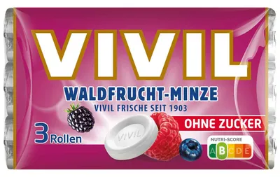 Produktbild von Vivil Waldfrucht-Minze ohne Zucker 3er