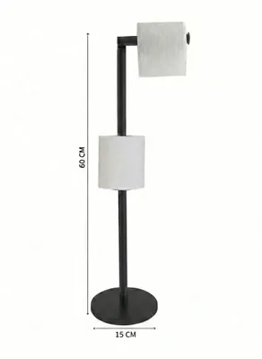 Produktbild von MSV Toilettenpapierhalter, freistehend, Edelstahl-Optik, 15 x 60 x 15 cm, Schwarz