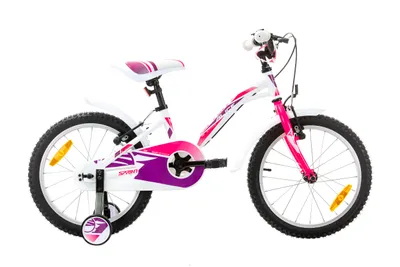 Produktbild von Kinderfahrrad SPRINT ALICE 18", 1 SP, Weiß mit Rosa und Lila, HARDTAIL