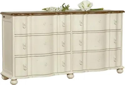 Produktbild von Shabby-Chic-Kommode, Eichenplatte, 6 Schubladen